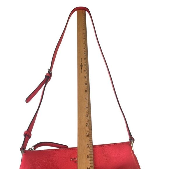 Kate Spade Coral Leila Triple Gusset Adjustable Strap Leather Crossbody - Picture 10 of 13